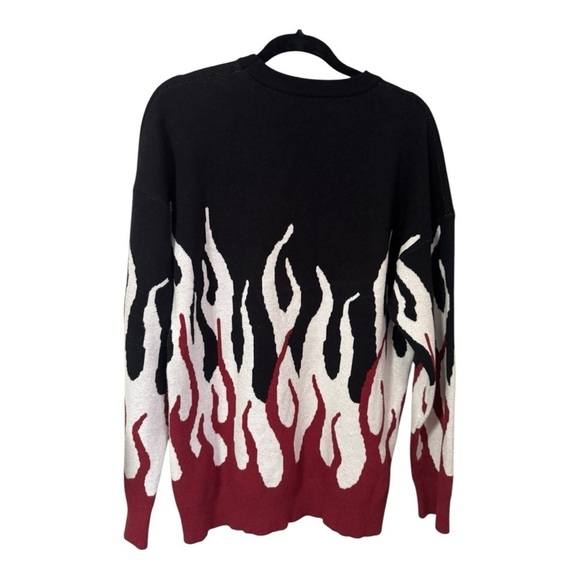 MAENER Gengar Flame Graphic Sweater Long Sleeve Crewneck Unisex Oversized Small - Picture 5 of 8